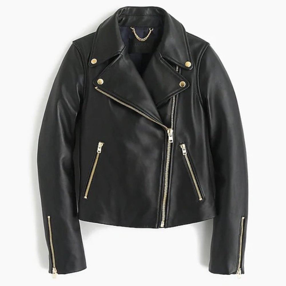 J. Crew Black Leather Jacket - Worn Once